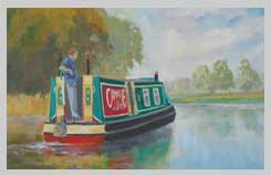Narrowboat on the River Wey