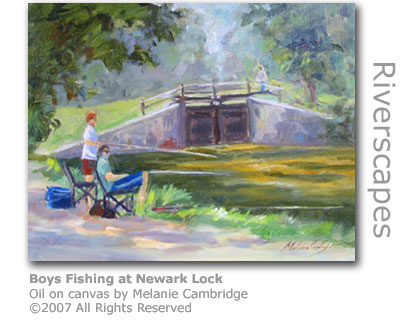 Boys Fishing by Newark Lock