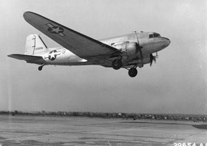 A C47 Skytrain - aka Dakota - similar to that of the Lilly Bell II that crashed in 1944 in Jacobs Well, Guildford