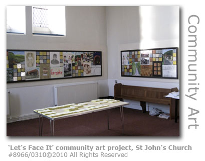 Let's Face It community art project at St John's Church, Farncombe, Godalming