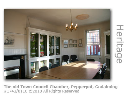 The old Godalming Town Council Chamber at the Pepperpot