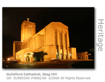 Floodlit Guildford Cathedral