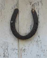 Horseshoe hanging for luck