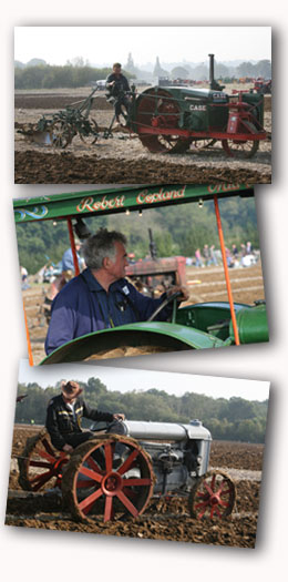 Motorised ploughing the vintage way . . . 