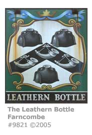 LEATHERN BOTTLE PUB SIGN