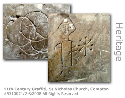 11th Century Graffiti, St Nicholas Church, Compton