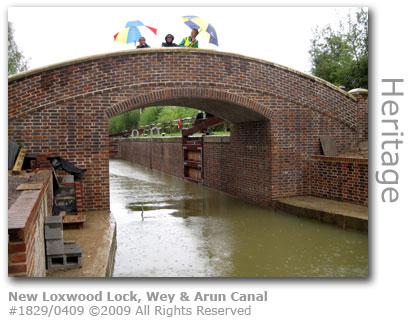 The new Loxwood lock on Wey & Arun Canal