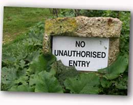 No unauthorised entry